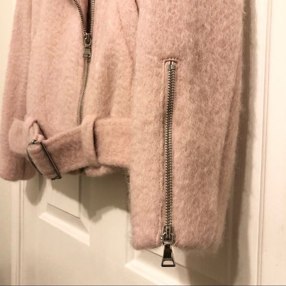 express - boxy wool blend belted moto jacket - Picture 6 of 12